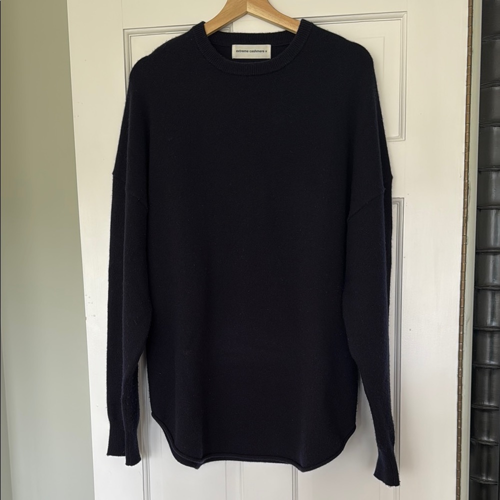 Navy Crew Neck Sweater by Extreme Cashmere